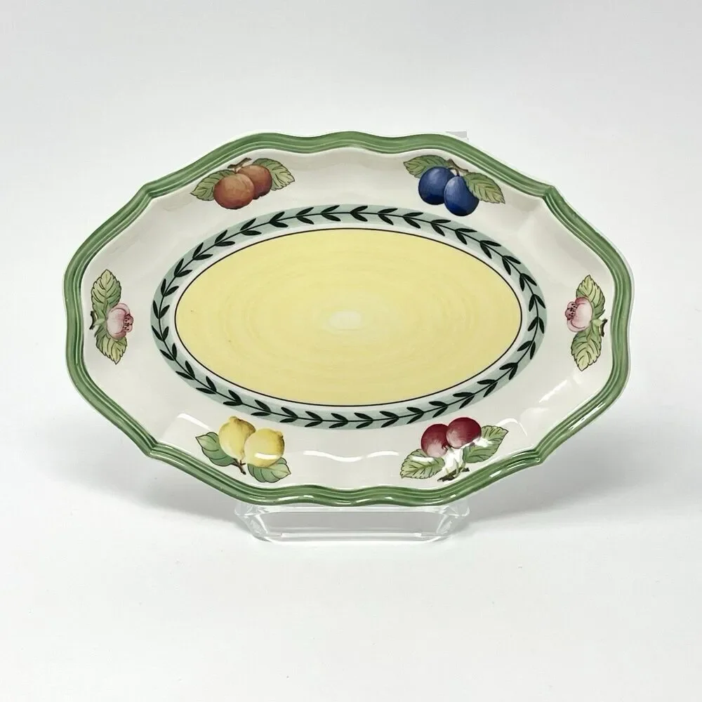 Villeroy & Boch French Garden Fleurence Relish Gravy Underplate Oval Dish 9”